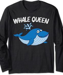 Funny Whale Art For Women Mom Orca Narwhal Blue Whales Long Sleeve T-Shirt